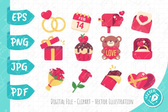 Download Valentine's Day Card Decorative Elements - Valentine Collection