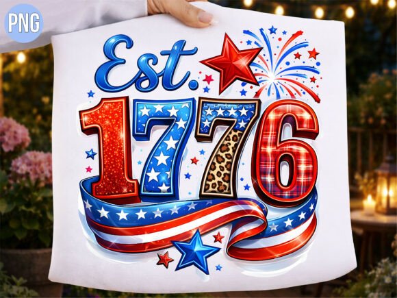 Download Est 1776 Fourth of July USA Sparkle PNG - July Collection