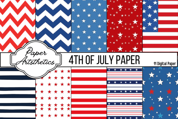 Download 4th of July Digital Paper Pattern - July Collection