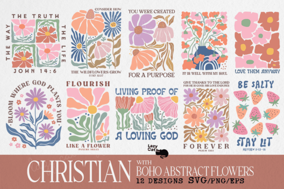 Download Christian Boho Flowers SVG PNG Bundle - Boho flowers Collection