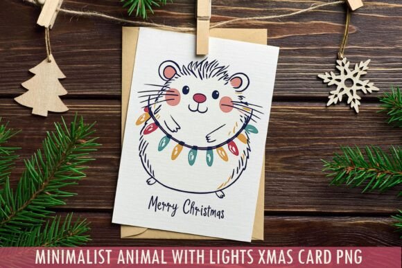 Download Minimalist Hamster Xmas Card PNG - Premium Resources