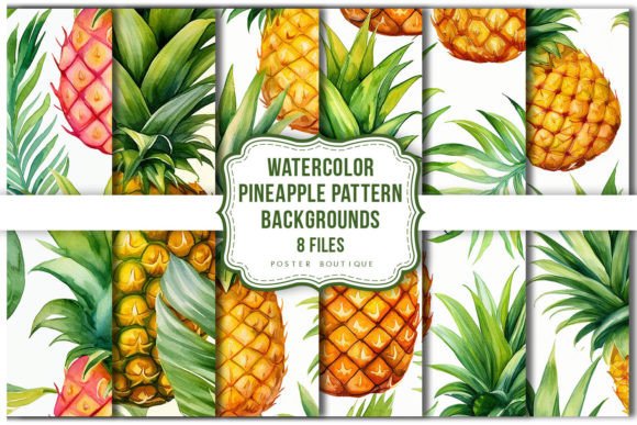 Download Watercolor Pineapple Pattern Backgrounds - Pineapple pattern Collection