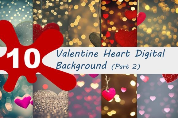 Download Valentine Heart Digital Background Part2 - Valentine Collection