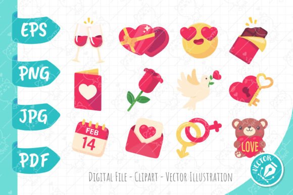 Download Valentine's Day Card Decorative Elements - Valentine Collection
