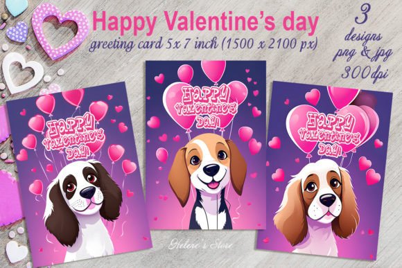 Download Funny Valentines Dog Greeting Cards Set - Valentine Collection