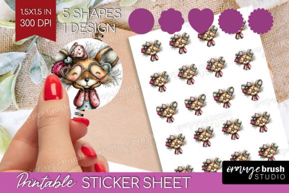 Download Whimsical Valentine Printable Sticker - Valentine Collection