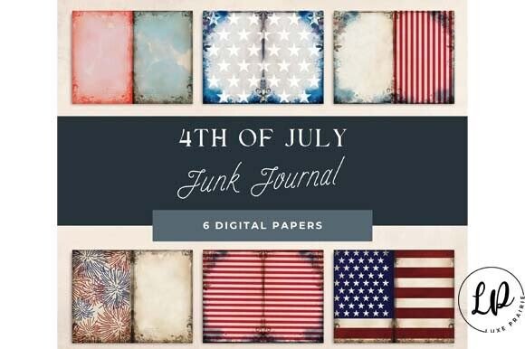 Download Fourth of July Junk Journal Pages Set - July Collection