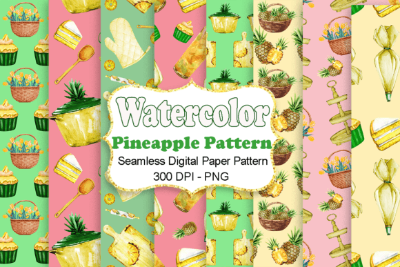 Download Watercolor Pineapple Pattern - Pineapple pattern Collection