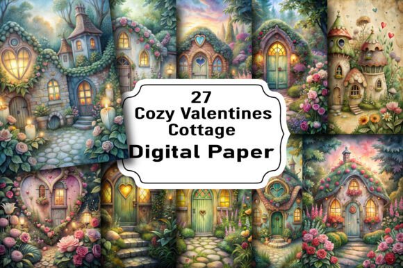 Download Cozy Valentines Cottage Graphics - Valentine Collection