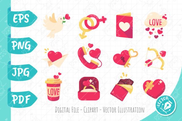 Download Valentine's Day Card Decorative Elements - Valentine Collection