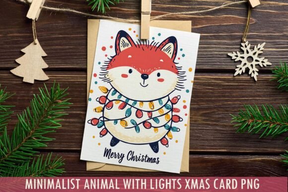 Download Minimalist Fox Xmas Card PNG - Premium Resources